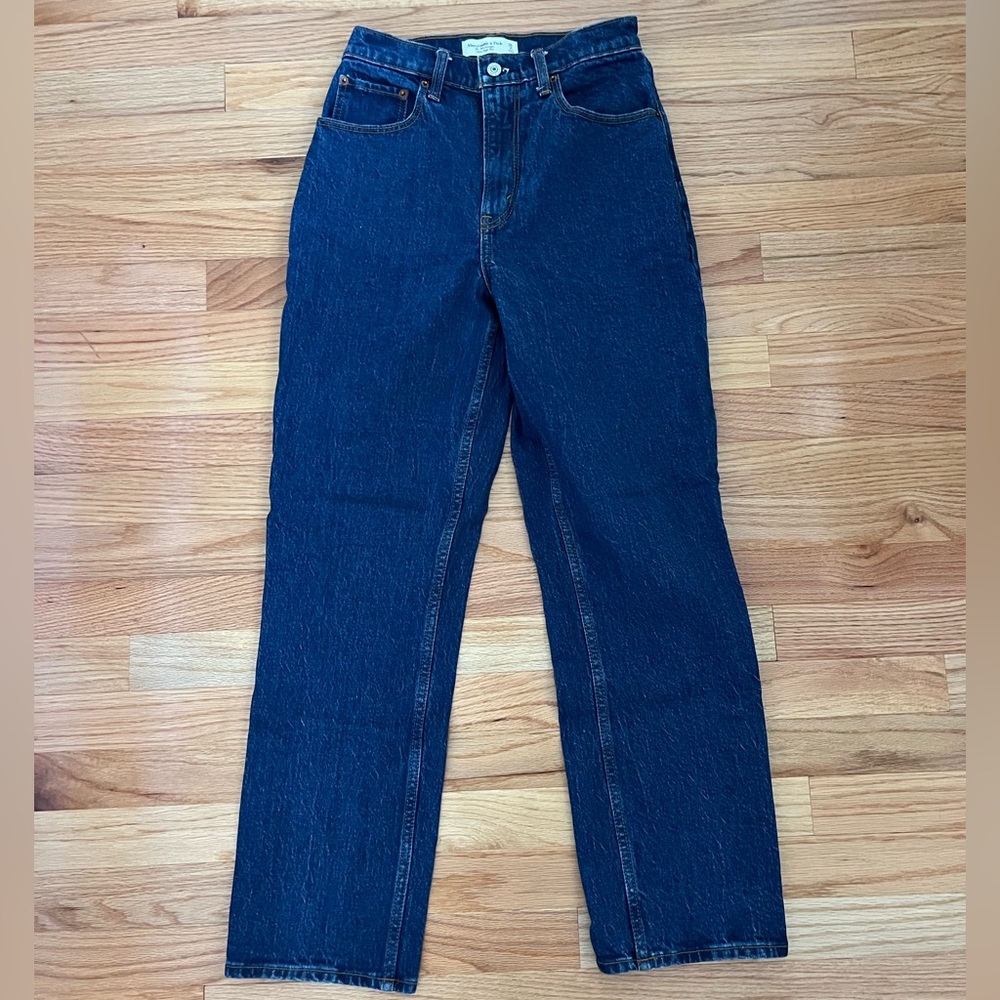 Abercrombie & Fitch Straight Leg Jeans - Dark Blue Denim